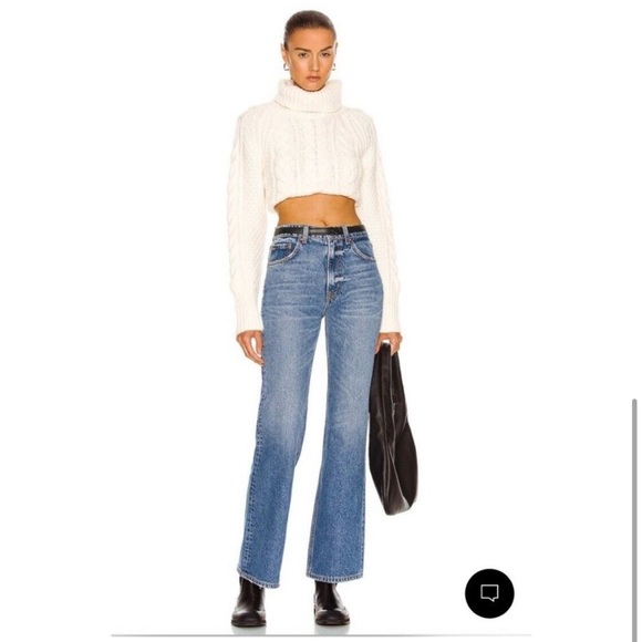 GRLFRND Melanie Petite High Rise Boot Cut Jeans Los Feliz Blue - Picture 1 of 10